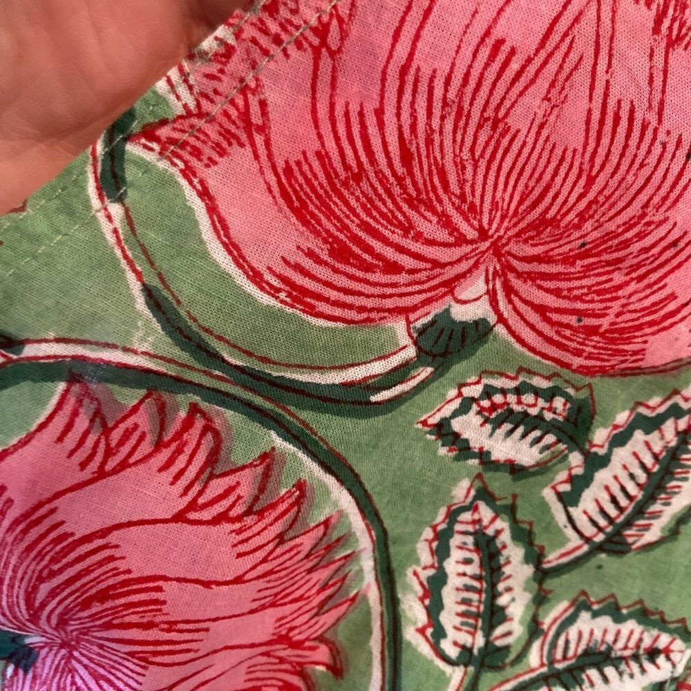 Pax Philomena Nwt Francis Floral Cotton Draw String Pants W/Beaded Tassel Ties — image 8 of 8